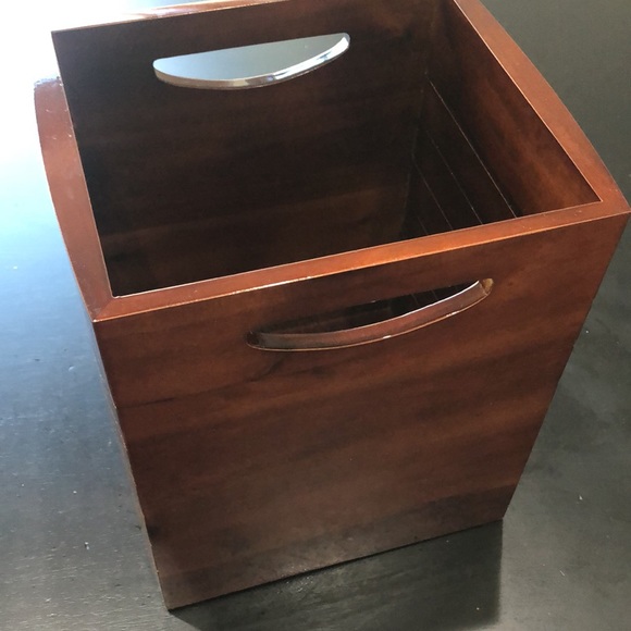 Croscill Bath Sun Valley Wood Trash Bin From Croscill Dark Brown